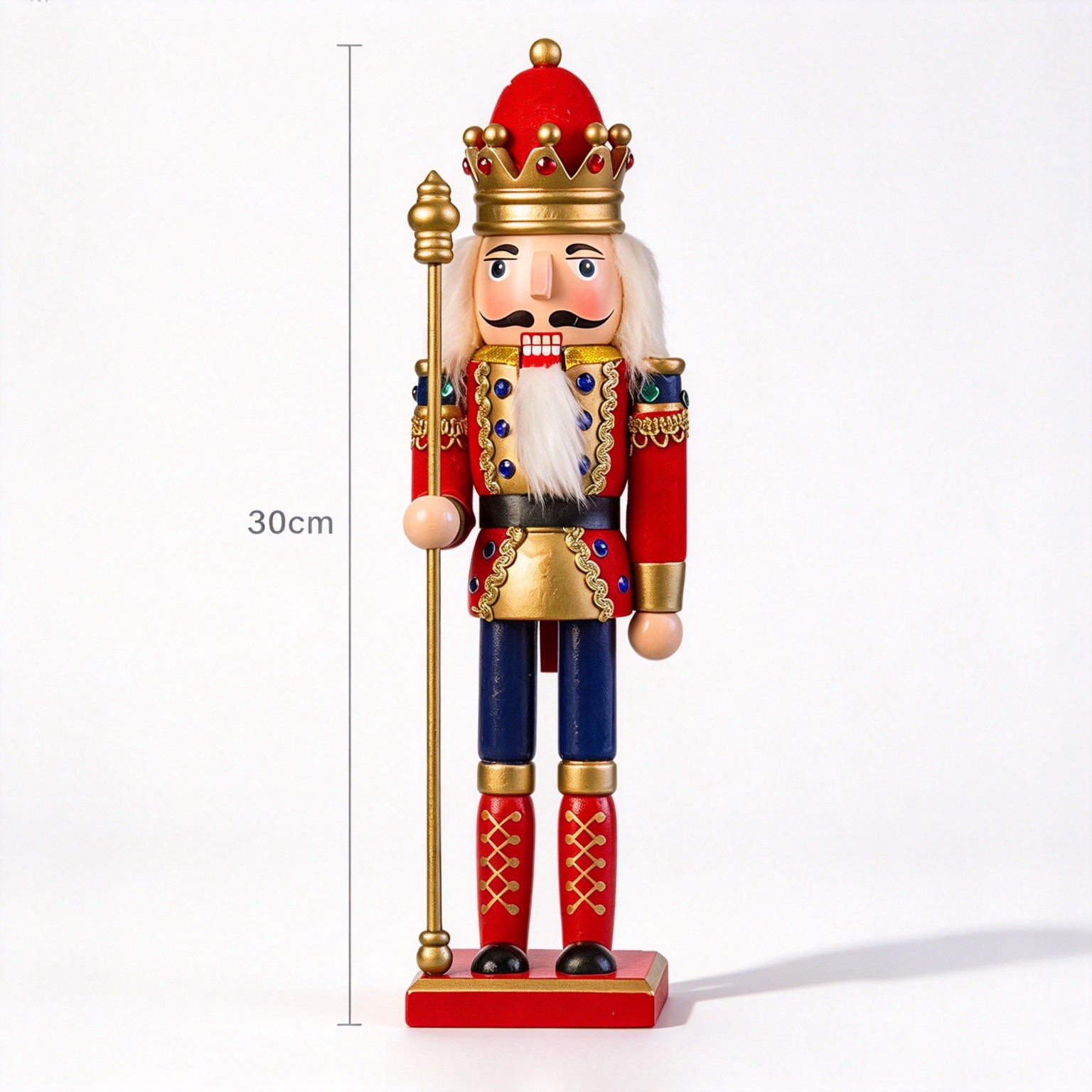 Nutcracker Figurine - Cascanueces de madera de 30 cm