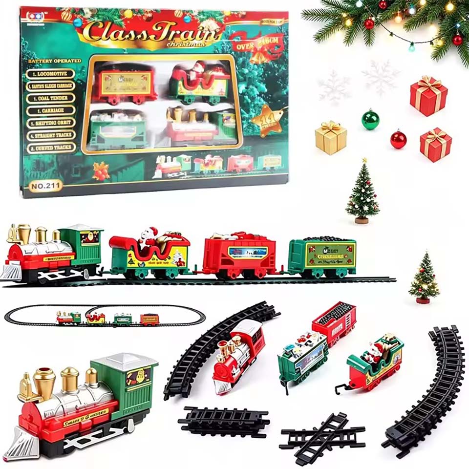 Christmas Tree Artificial - Tren eléctrico navideño de aspecto realista,
