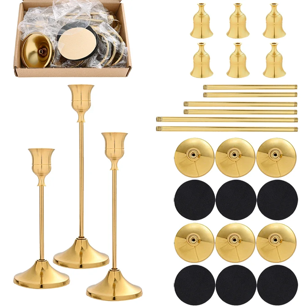 Holiday Candle Set - 6 juegos de portavelas de metal
