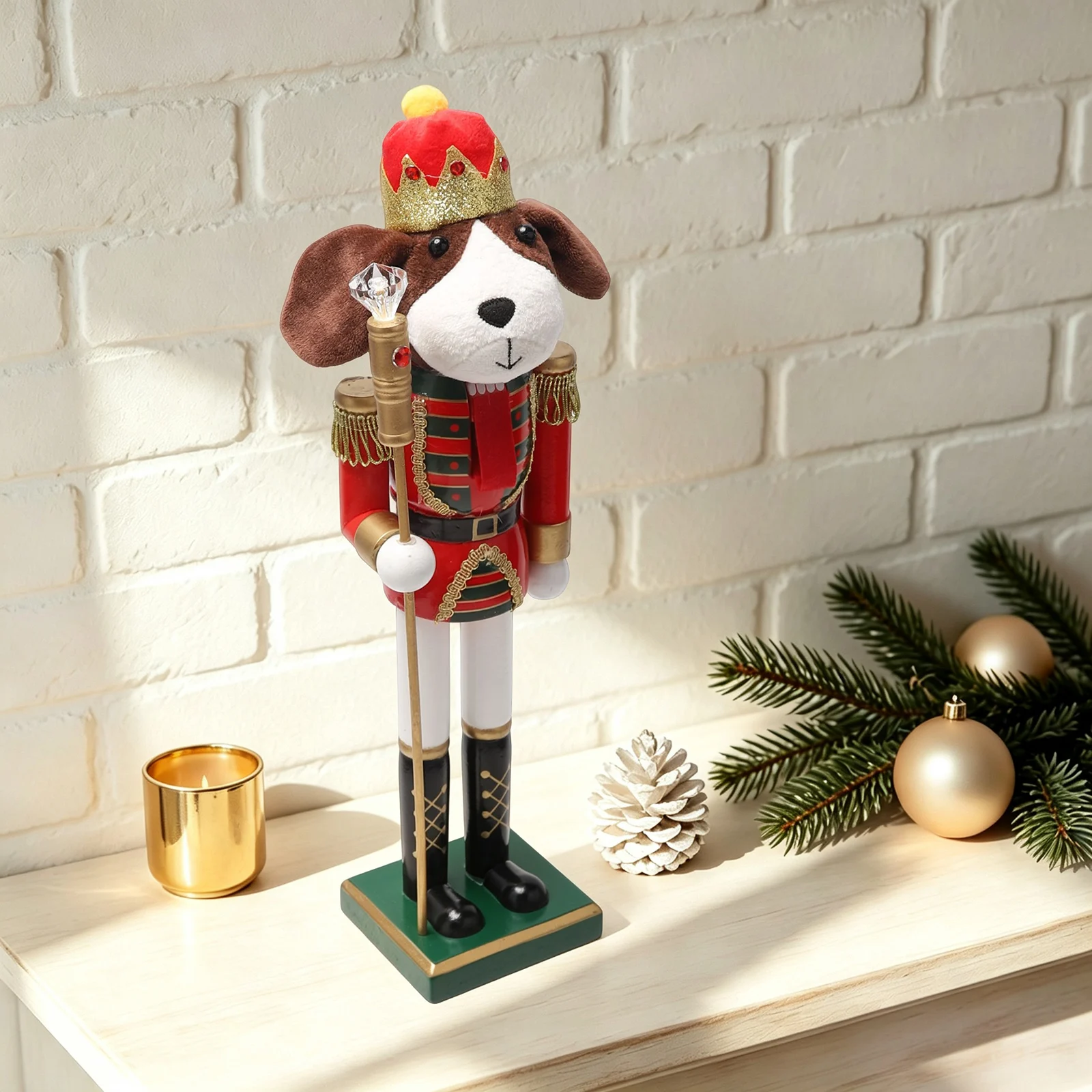 Nutcracker Figurine - Adorno navideño con forma de perro,