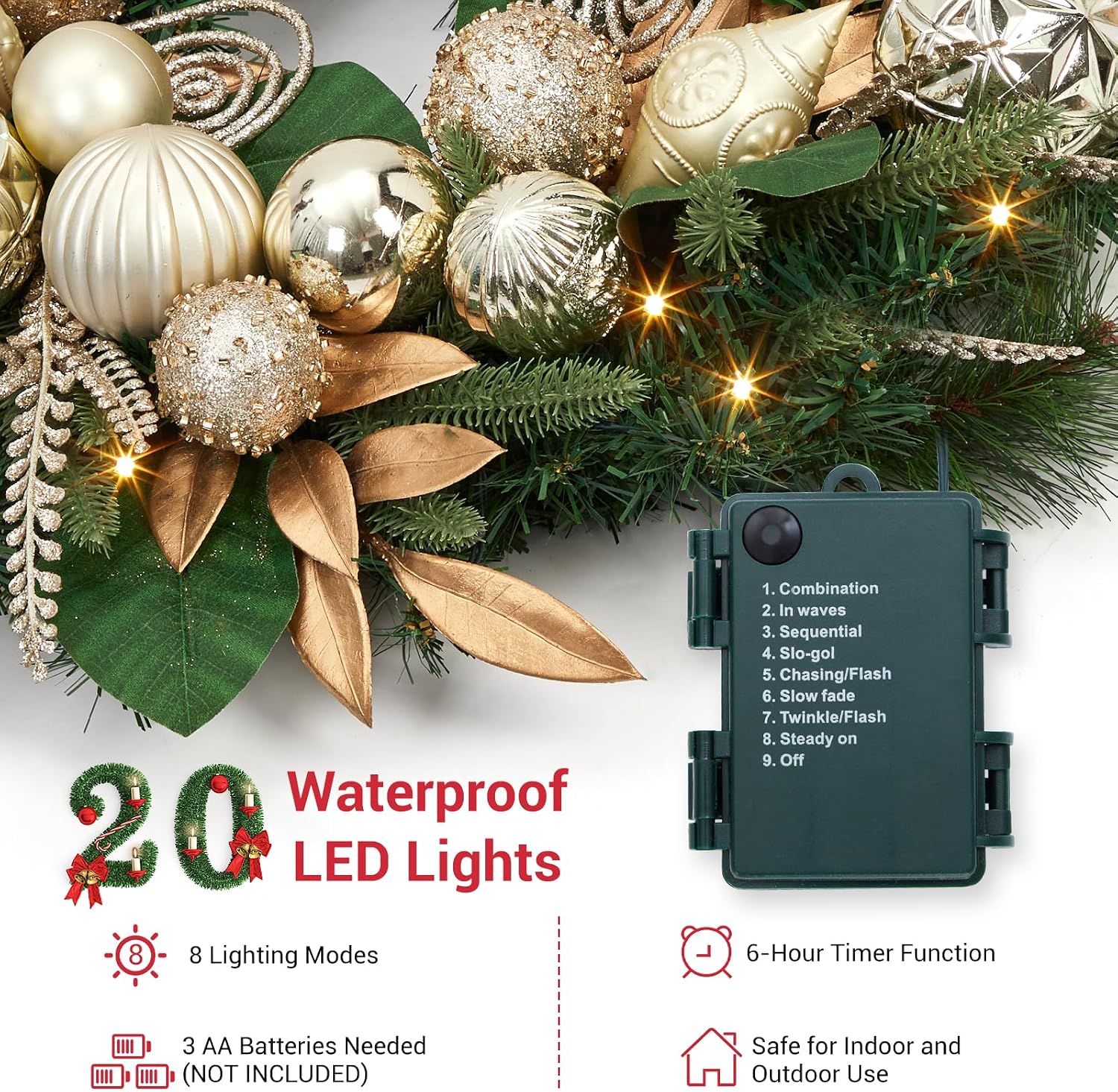 Guirnalda navideña artificial  - Led Fairy String Lights reseña y precio