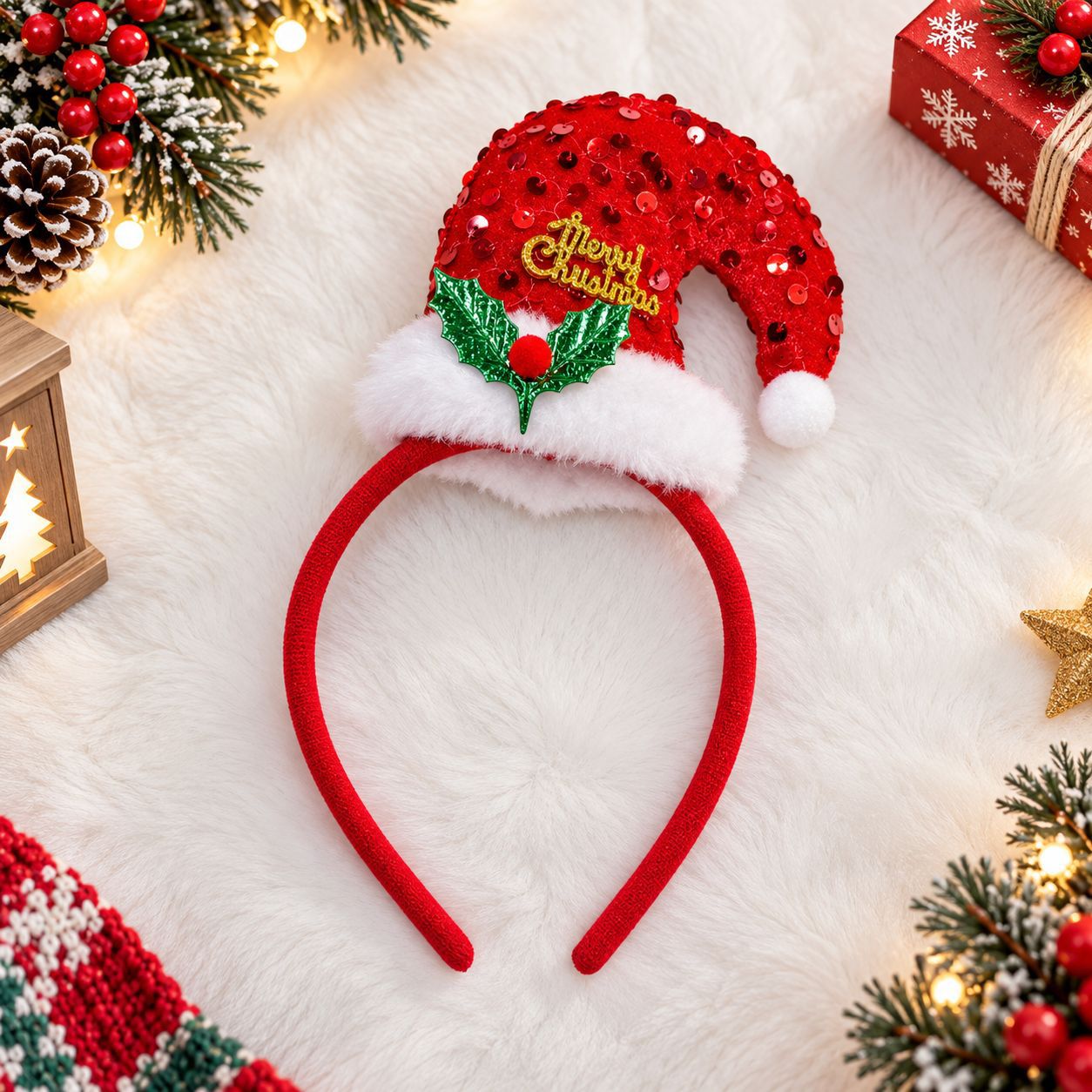 Diadema navideña con gorro de  - Reindeer Antlers Headband reseña y precio