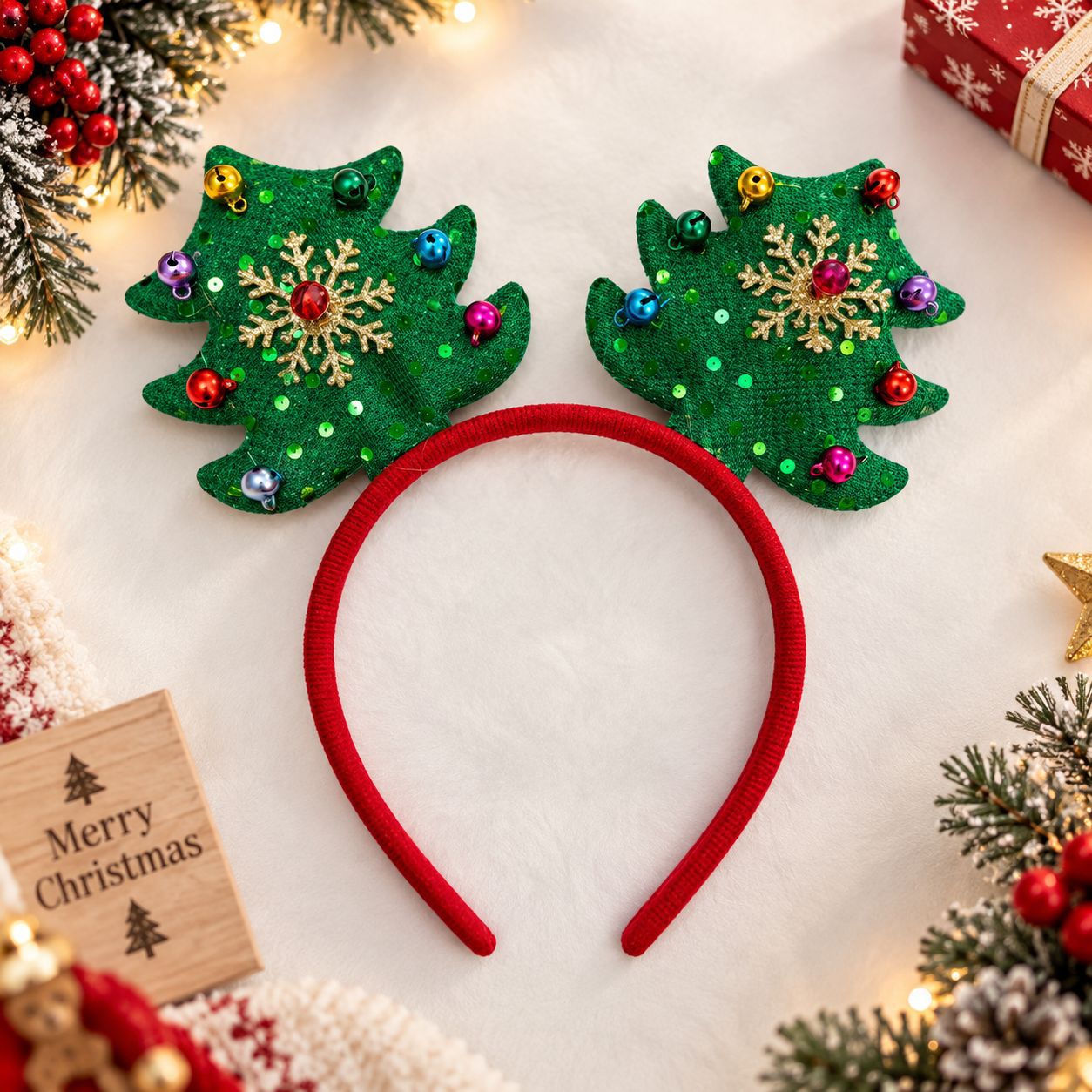 Diadema navideña con gorro de  - Reindeer Antlers Headband reseña y precio