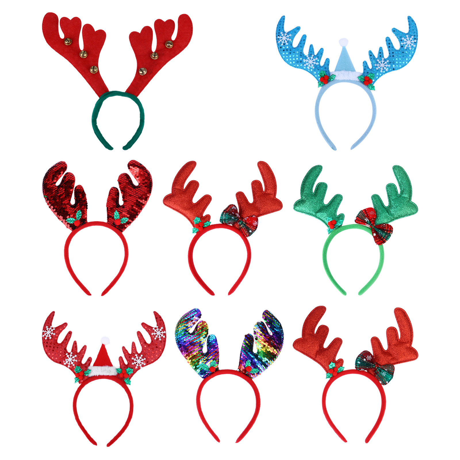 8 piezas de diadema con cuerno - Reindeer Antlers Headband reseña y precio