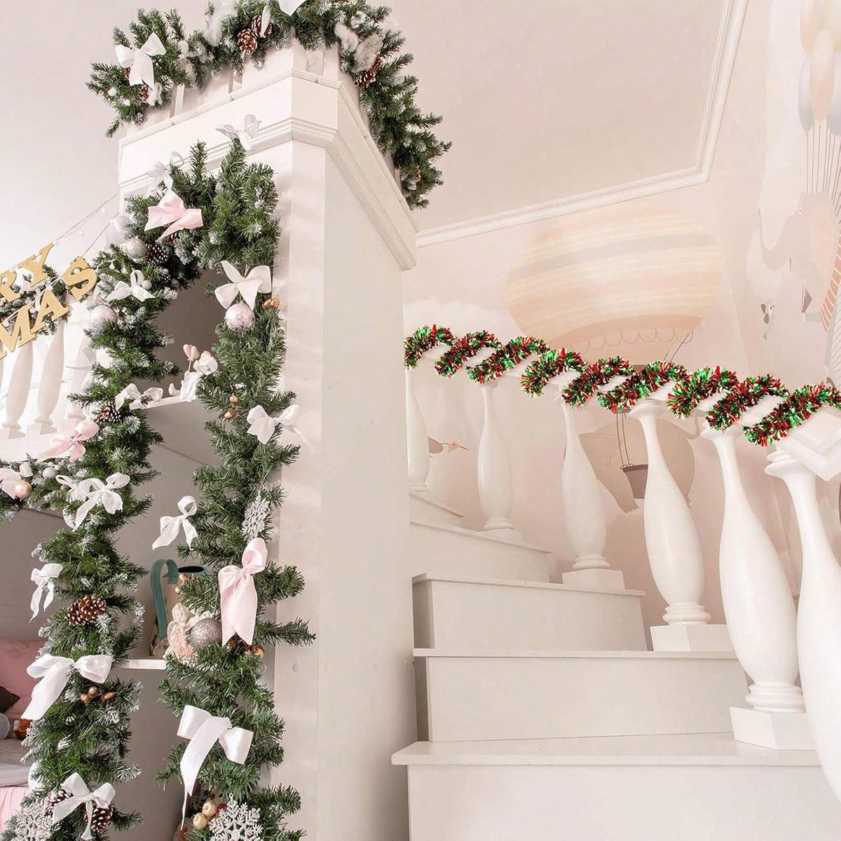 Guirnalda navideña decorativa, - Tinsel Garland Decoration reseña y precio