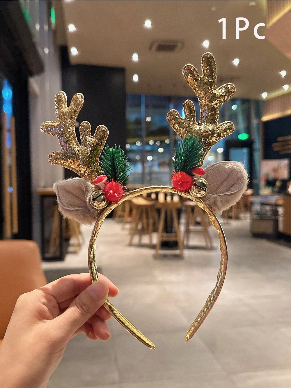 Diadema navideña con forma de  - Reindeer Antlers Headband reseña y precio